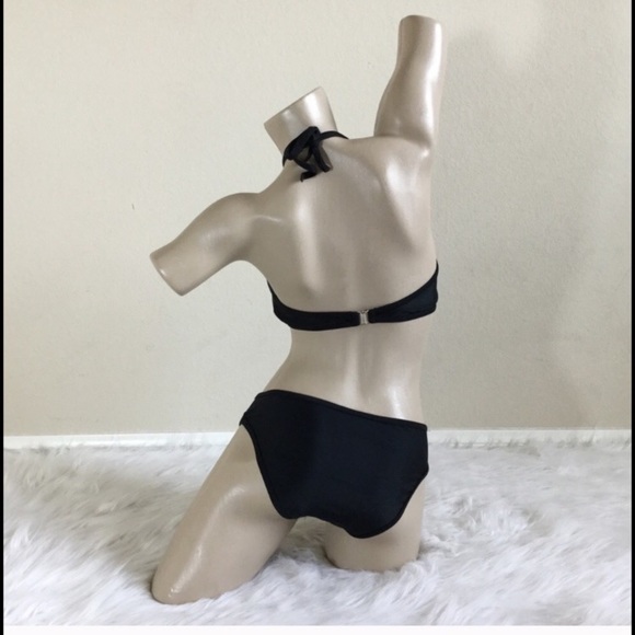 Black and white lace two piece swimsuit - Picture 4 of 7